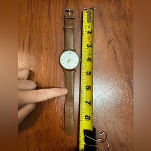 Brown faux Leather Strap Watch